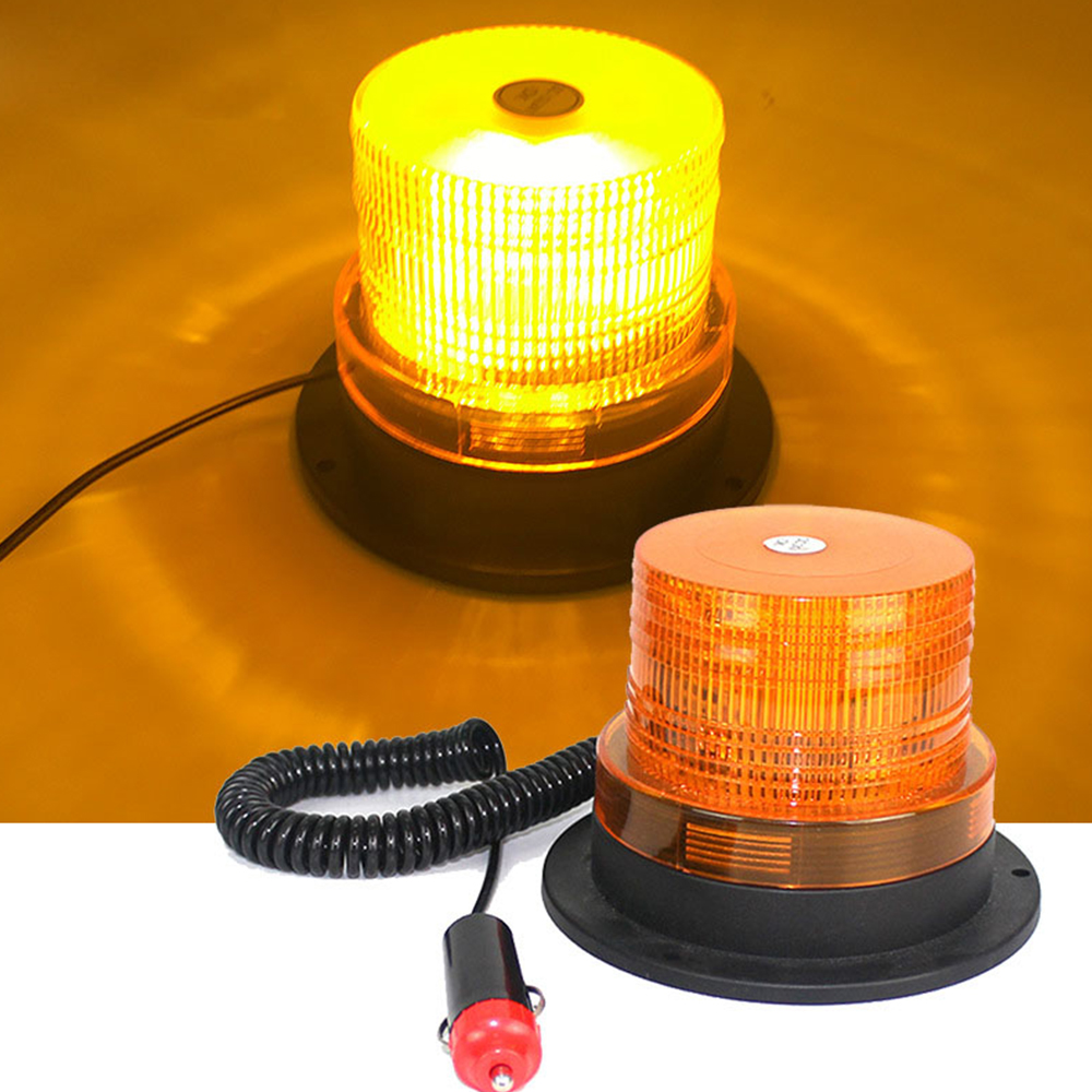 DC12-24V 12LEDs Traffic Warning Light LED Strobe School Bus Light Magnetic Roof Suction Vehicle-mounted Flashover Safety Signal Forklift Light